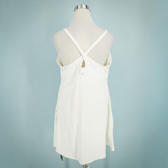Halara Size XL White Softlyzero Plush Backless Easy Peezy Active Knit Dress NEW - Picture 3 of 6